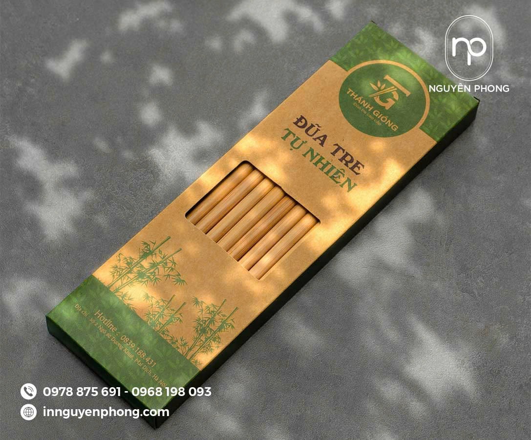 Hộp đũa giấy mềm thiết kế đơn giản